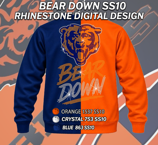 BEARS DOWN SS10 RHINESTONE DIGITAL FILE