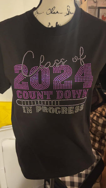 Class of 2024" Graduation Countdown SS10 RHINESTONE DIGITAL FILE