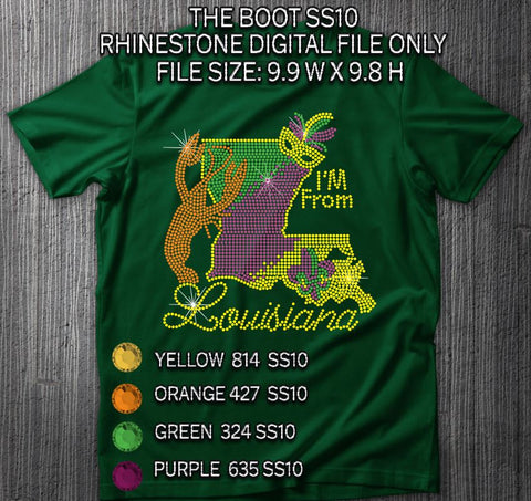 THE BOOT I'M FROM LOUISIANA SS10 RHINESTONE DIGITAL FILE