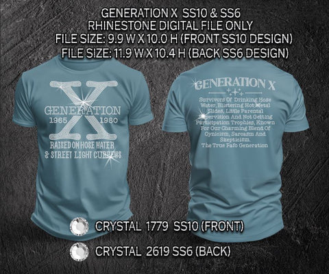 Generation X Rhinestone Digital File SS10 & SS6