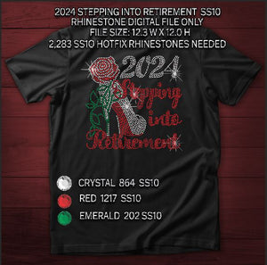 2024 Stepping Into Retirement SS10 RHINESTONE DIGITAL FILE