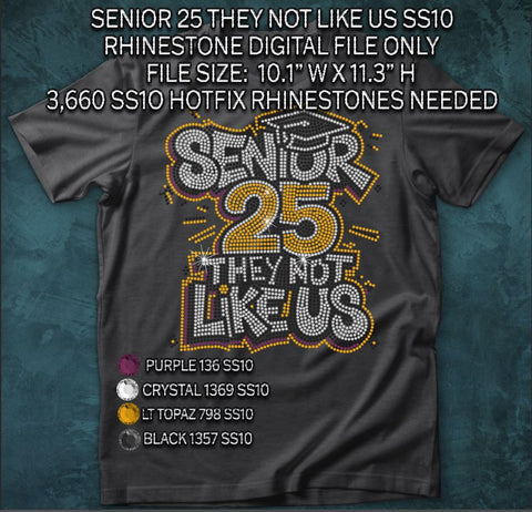 CLASS “They Not Like Us” Senior 25, 26, & 27 Rhinestone Digital Files (BUNDLE)