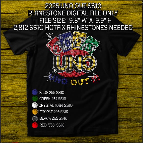 UNO OUT Graduation 2025 SS10 RHINESTONE DIGITAL FILE