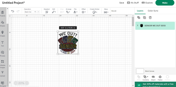 Class of 2024 Senior "We Out" UNO SS10 RHINESTONE DIGITAL FILE