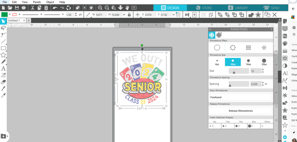 Class of 2024 Senior "We Out" UNO SS10 RHINESTONE DIGITAL FILE
