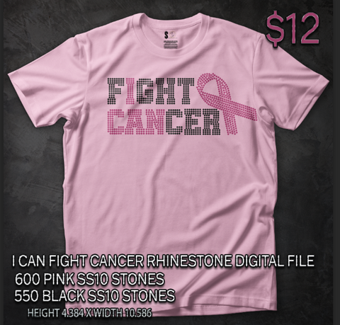 I CAN FIGHT CANCER RHINESTONE DIGITAL FILE