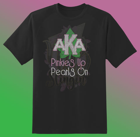 PINKIES UP PEARLS ON RHINESTONE DIGITAL FILE
