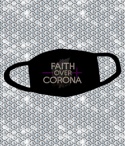 FAITH OVER CORONA RHINESTONE DIGITAL MASK FILE