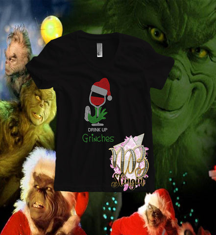 DRINK UP SANTA GRINCH RHINESTONE DIGITAL FILE