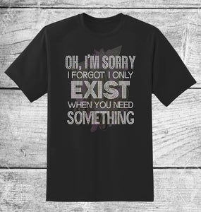 I ONLY EXIST RHINESTONE DIGITAL FILE