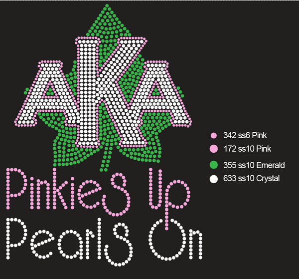 PINKIES UP PEARLS ON RHINESTONE DIGITAL FILE